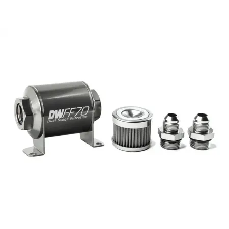 DeatschWerks In-Line Fuel Filter Kit -8AN 40 Micron 70mm