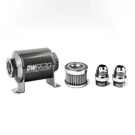 DeatschWerks In-Line Fuel Filter Kit -10AN 5 Micron 70mm