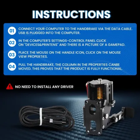 Hamulec Ręczny z czujnikiem Hall'a SIMSONN Symulator Simracing - Czerwony