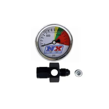 N2O Flo-Thru Pressure Gauge 6AN 0-1500 PSI Nitrous Express NX 15510