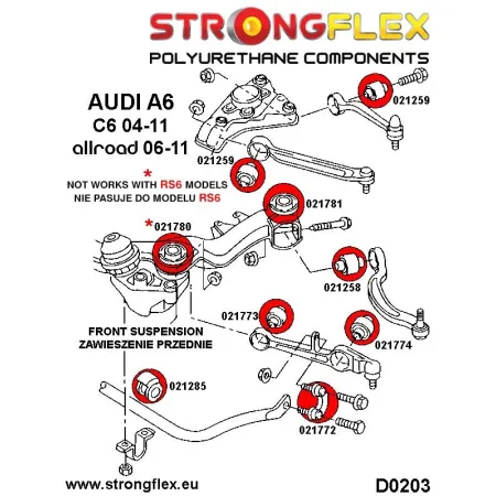 021774A: Tuleja wahacza przedniego dolnego zewnętrzna SPORT Audi A6
