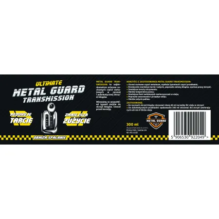 Dodatek Do Oleju Skrzyni Biegów Metal Guard Transmission CLP Zmniejsza Tarcie i Chroni 300 ml