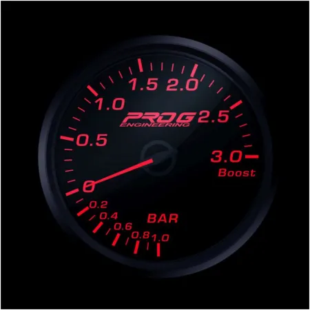 Wskaźnik Pro G Race Series RC, doładowania Boost 3 Bar RED 52mm