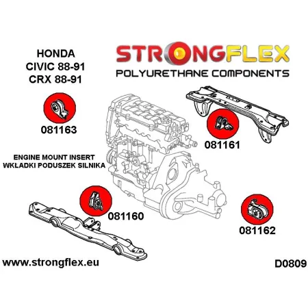 081161A: Wkładka poduszki silnika tył SPORT Honda Civic