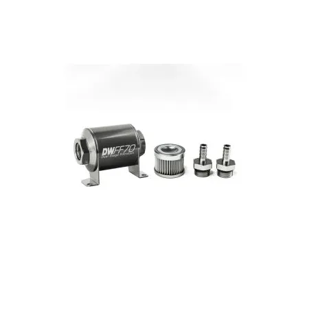 DeatschWerks In-Line Fuel Filter Kit 3/8IN 10 Micron 70mm