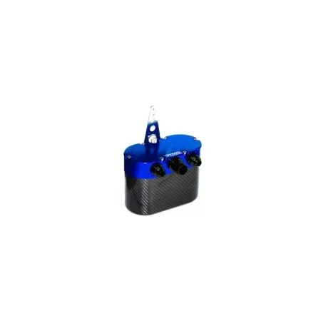 Universal Carbon Fiber Oil Catch Can - Small Blue With Fume Filter RTMG Performance