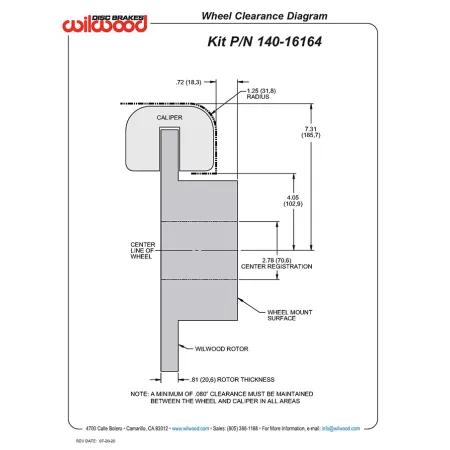 Wilwood 140-16164 Zestaw Hamulców Tylnych Forged Dynalite 12.19 czerwony