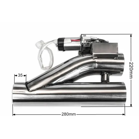 Elektroniczna przepustnica wydechu 76mm sterowana przełącznikiem