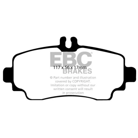 DP1170 Klocki hamulcowe ULTIMAX2 EBC Brakes Mercedes-Benz AClass W168 A140 AClass W168 A140L AClass W168 A160 AClass W168 A160D AClass W168 A160L ACla