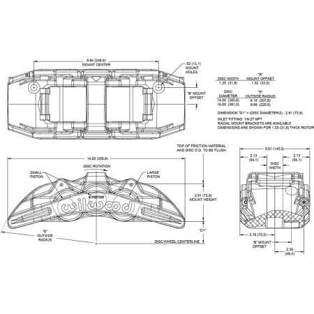 Zacisk hamulcowy 6 tłoczkowy Wilwood 120-16041 SX6R lewy