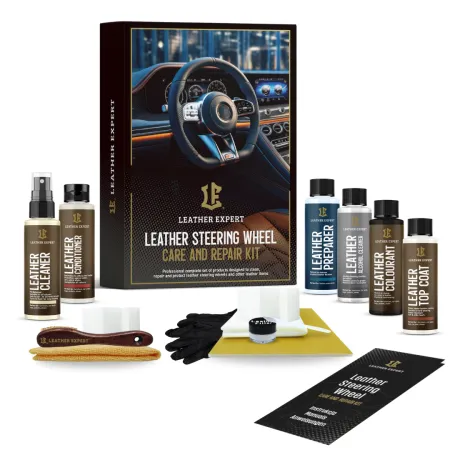 Leather Expert Steering Wheel Care And Repair Kit – zestaw do czyszczenia, renowacji i pielęgnacji kierownicy skórzanej czarna satyna