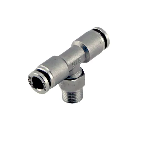 Nypel adapter Turbosmart t-piece 1/8 NPT Pushloc 1/4 stal nierdzewna