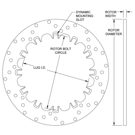 Wilwood 160-4766 Dynamic Mount Tarcza hamulcowa nawiercana stalowa 12.9
