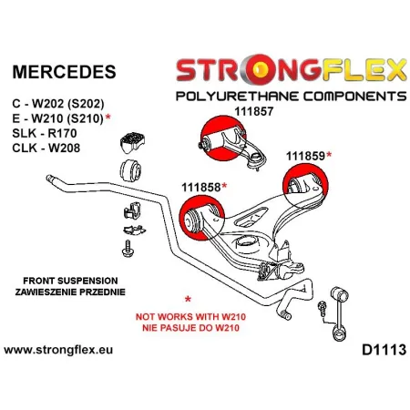 111859A: Tuleja wahacza przedniego dolnego - tylna SPORT Mercedes R170