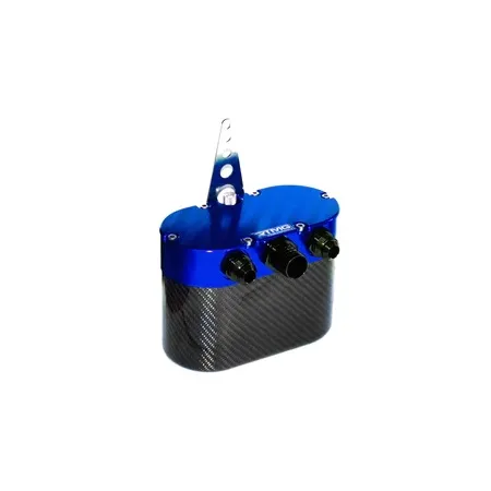 Universal Carbon Fiber Oil Catch Can - Small Blue With Fume Filter RTMG Performance