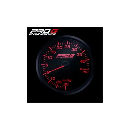 Wskaźnik Pro G Race Series RC, doładowania Boost 40 PSI RED 60mm
