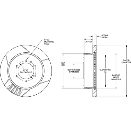 Wilwood 160-15472-GTB GT Nacinana tarcza hamulcowa z dzwonem 14.25