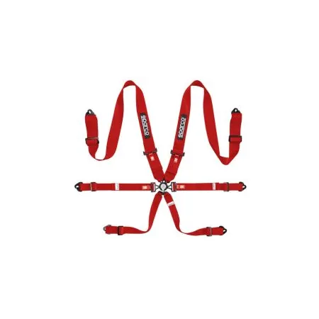 Sparco Competition Harness H-3 6-Point 3" Red FIA Approved 8853-2016
