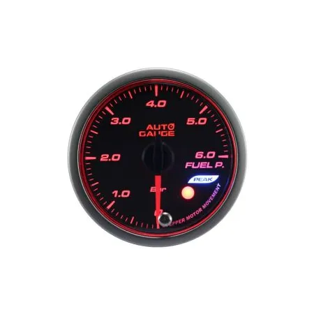 Wskaźnik New Auto Gauge ciśnienie paliwa seria Stepper Motor Peak 52mm bursztynowy