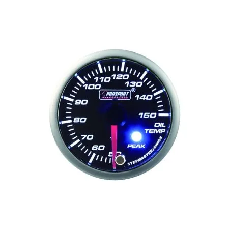 Wskaźnik Prosport temperatura oleju seria Stepper Motor Peak 52mm zielony