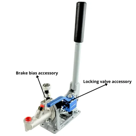 Hydrauliczny Hamulec Ręczny Montaż Poziomy / Pionowy RacingPedalBoxes - Szary