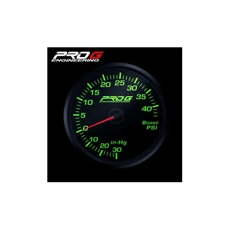 Wskaźnik Pro G Race Series RC, doładowania Boost 40 PSI GREEN 52mm
