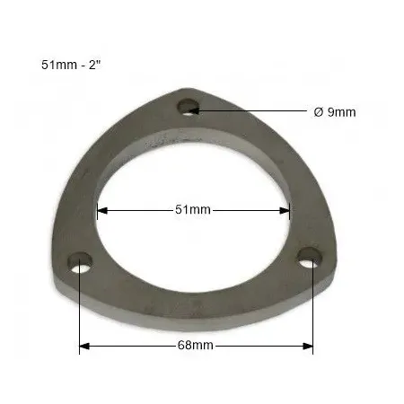 Flansza wydechowa nierdzewna SS304 2'' 51mm FMIC.EU - 3 otwory