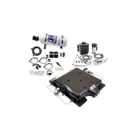 Billet Supercharger Lid with Integrated Nitrous and Water/Methanol with 5Lb Bottle for Dodge Hellcat / Demon Nitrous Express NX 20972BMF-05