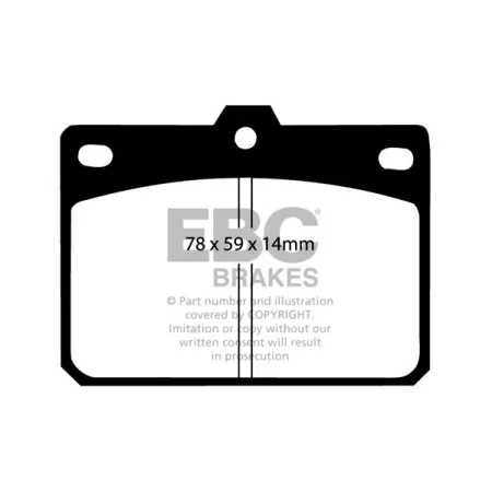 DP196 Klocki hamulcowe ULTIMAX2 EBC Brakes Daihatsu Charmant Hyundai Pony Hyundai COMMERCIAL Mazda 808 818 RX3 Mitsubishi Celeste Celeste GSR Colt Gal