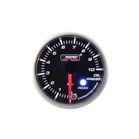 Wskaźnik Prosport ciśnienie oleju seria Stepper Motor Peak 52mm zielony