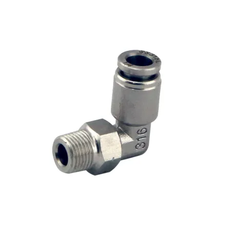 Nypel adapter Turbosmart 90' 1/8 NPT Pushloc 1/4 stal nierdzewna