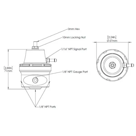 Regulator ciśnienia paliwa Turbosmart TS-0404-1015 FPR 1/8 NPT Kompact Sleeper