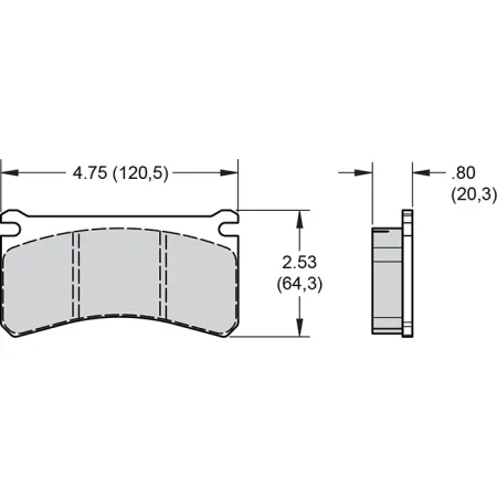 Klocki hamulcowe Wilwood 150-30-10420K BP-30 10420 High-Temperature Racing Pads .80