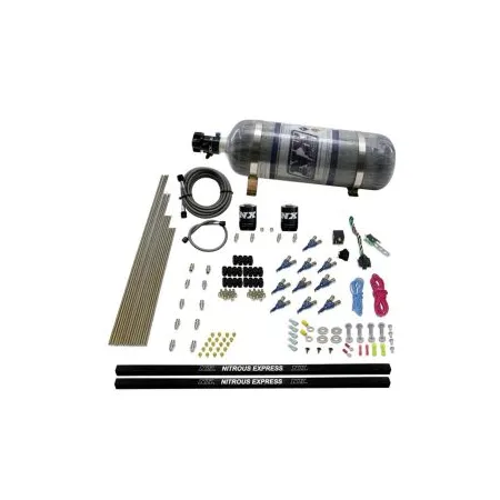 10-Cyl Piranha Direct Port Nitrous System (250-500Hp) 12LB Carbon Nitrous Express 81000EFI-12