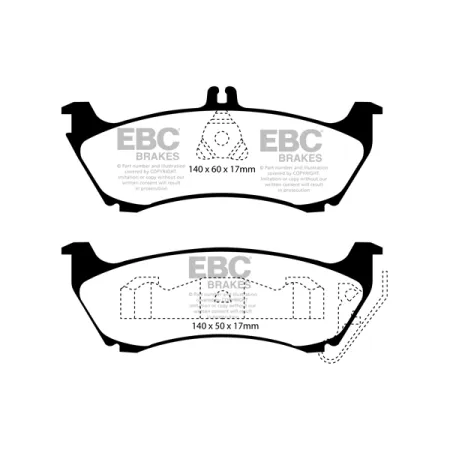 DP1437 Klocki hamulcowe ULTIMAX2 EBC Brakes Mercedes-Benz MClass W163 ML230 MClass W163 ML270 MClass W163 ML320 MClass W163 ML430
