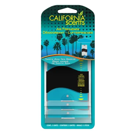 CALIFORNIA SCENTS Paper Air Freshener- Santa Ana Sea Breeze 3pk