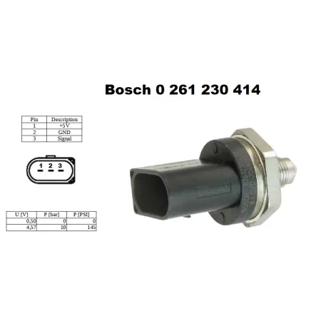 Czujnik ciśnienia BOSCH 0 261 230 414 z wtyczką Ecumaster