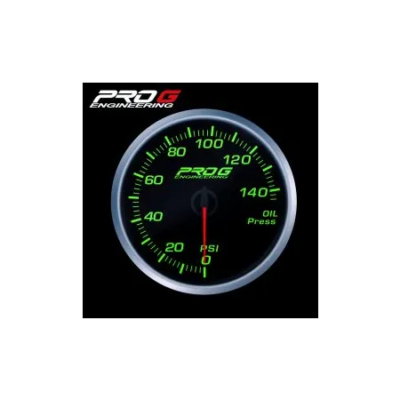 Wskaźnik Pro G Race Series RS, ciśnienia oleju PSI GREEN 52mm