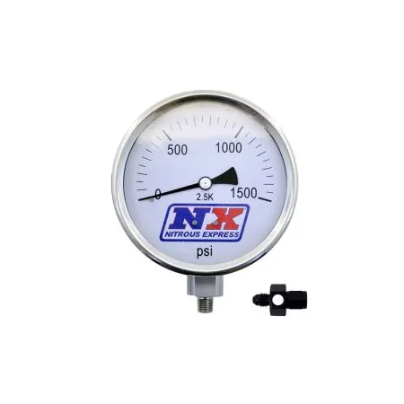 4 Inch Nitrous Pressure Gauge (Liquid Filled) with 8AN Adapter Nitrous Express NX 15543