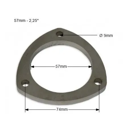 Flansza wydechowa nierdzewna SS304 2,25'' - 57mm FMIC.EU - 3 otwory