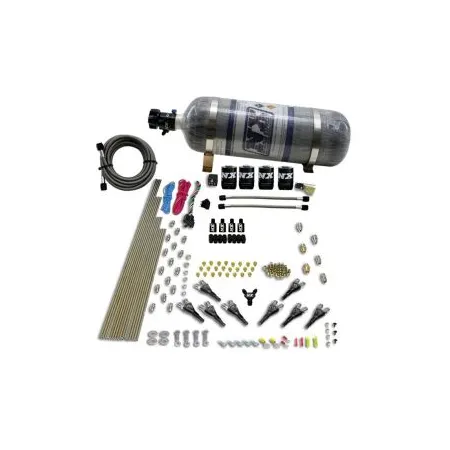 8-Cyl Shark Direct Port 4 Solenoids with Composite Bottle (200-500Hp Jetting) 12LB Nitrous Express NX 90006-12