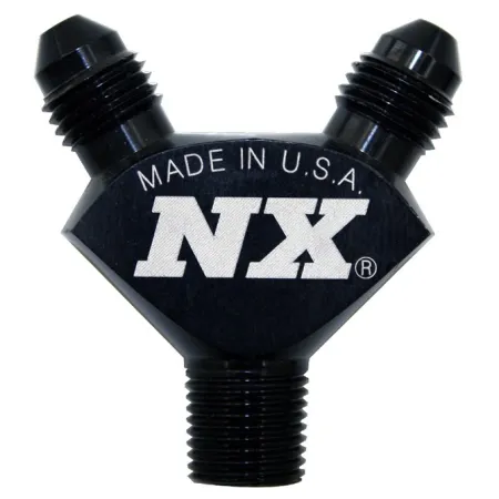 1/8NPT x AN3 x AN3 Billet Pure-Flo Y Fitting Black Nitrous Express NX 16378