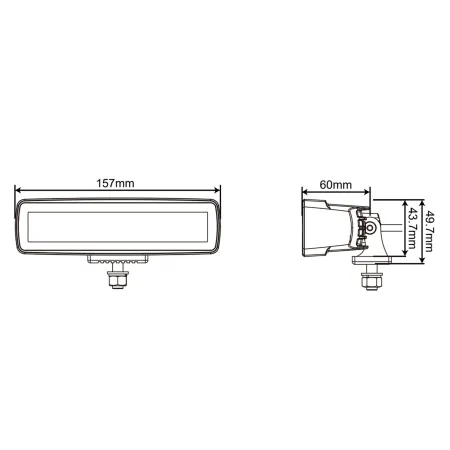 Lampa Robocza LED Purelux Road Black MF160 16 cm 12W Szeroki Strumień