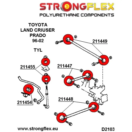 211447A: Tuleja wahacza tylnego górnego SPORT Toyota Land Cruiser