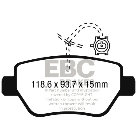 DP42258R Klocki hamulcowe YELLOWSTUFF EBC Brakes Maserati Ghibli M157 Quattroporte M156 Maserati Ghibli Quattroporte