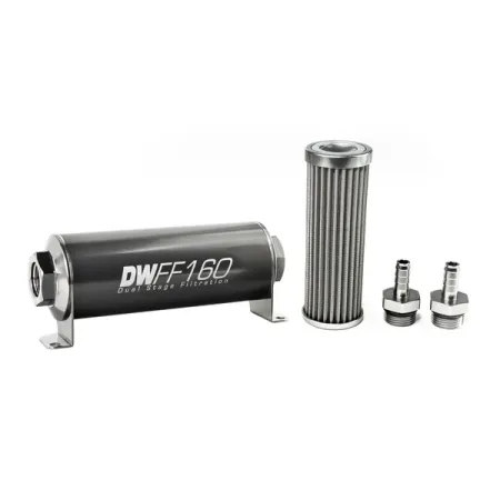 DeatschWerks In-Line Fuel Filter Kit 3/8IN 100 Micron 160mm