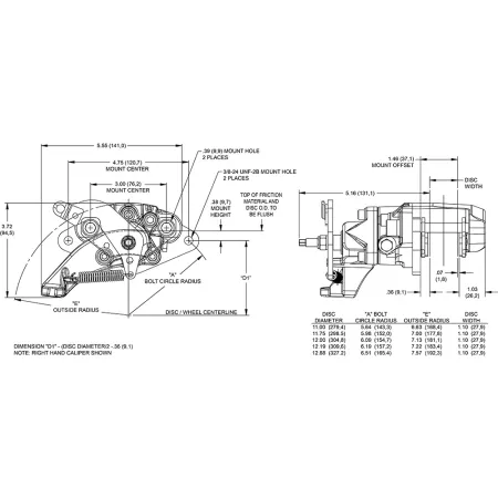 Zacisk hamulcowy 1 tłoczkowy Wilwood 120-15485 MC4 Mechanical lewy czerwony