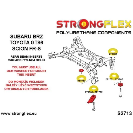 276182A: Zestaw wkładek tylnej belki SPORT Subaru BRZ