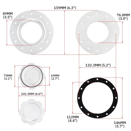 Korek wlewu paliwa FMIC.EU 12 śrubowy srebrny