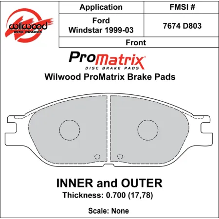 Klocki hamulcowe Wilwood 150-D0803K PM ProMatrix D803 Street Performance Racing Pads .70